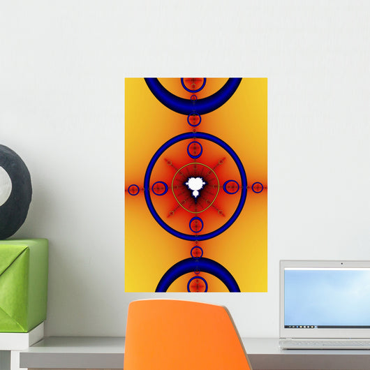 Multi-Coloured Abstract Wall Mural