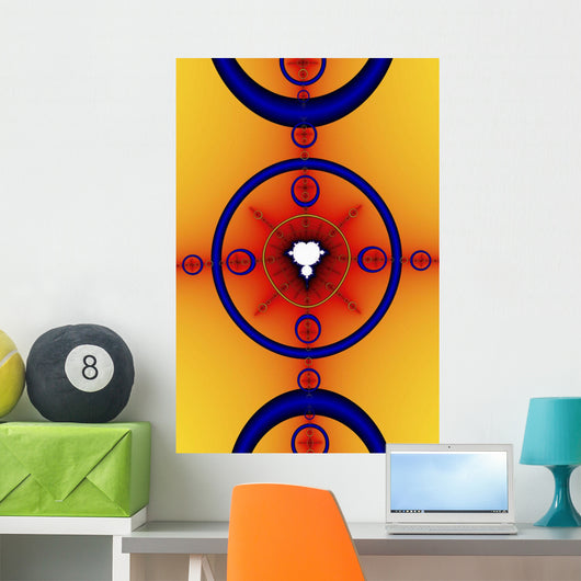 Multi-Coloured Abstract Wall Mural