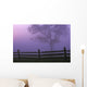 Fenceline Silhouette With Tree Wall Mural