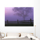 Fenceline Silhouette With Tree Wall Mural