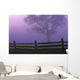 Fenceline Silhouette With Tree Wall Mural