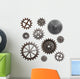 Old Gears and Cogs Wall Decal Sticker Set