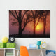 Trees In The Sunrise Wall Mural