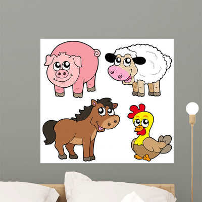 Cute Country Animals Collection shown on a wall