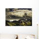 Patches Of Light Above Mountain Range Wall Mural