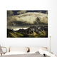 Patches Of Light Above Mountain Range Wall Mural