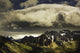 Patches Of Light Above Mountain Range Wall Mural