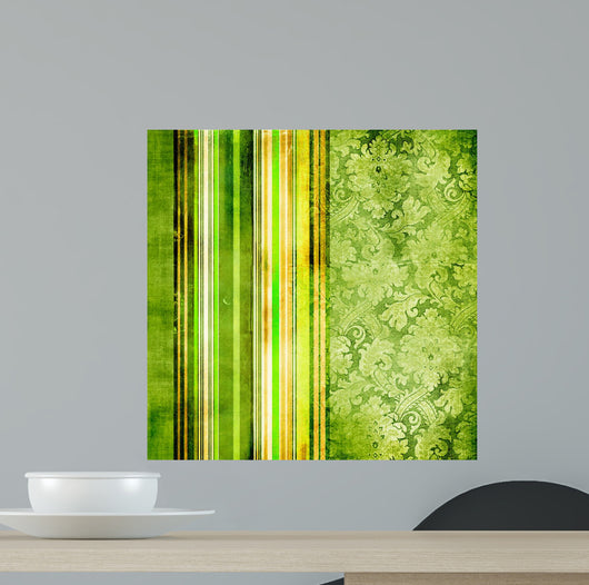 Green Vintage Striped Paper