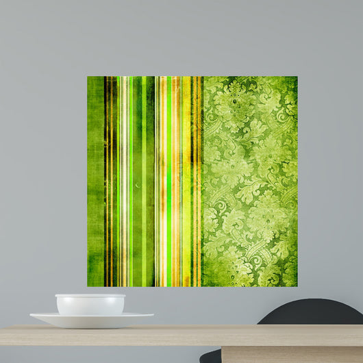 Green Vintage Striped Paper