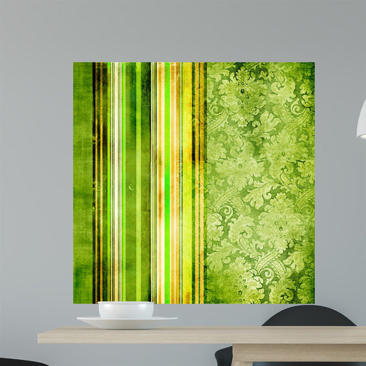 Green Vintage Striped Paper