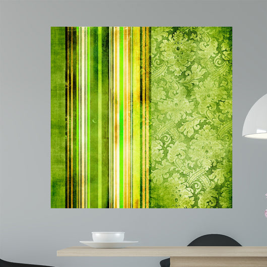 Green Vintage Striped Paper