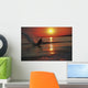 Waterskiing At Sunset Wall Mural