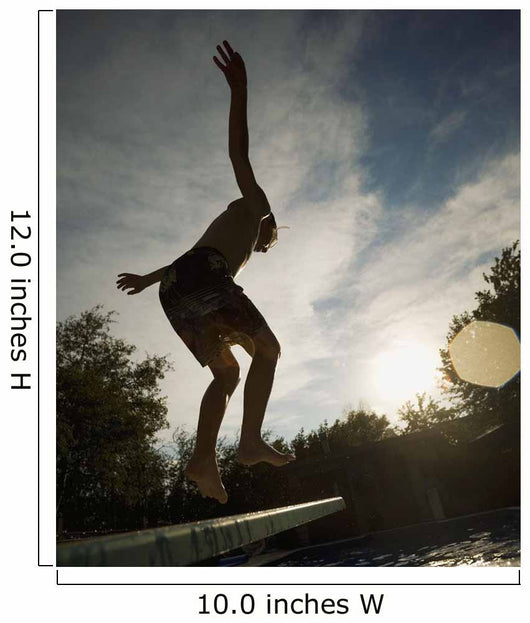 Boy Jumping Off Diving Board Wall Mural