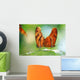 Two Butterflies On A Leaf Wall Mural