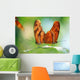Two Butterflies On A Leaf Wall Mural