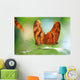 Two Butterflies On A Leaf Wall Mural