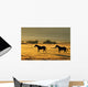 Silhouetted Horses Running Wall Mural
