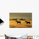 Silhouetted Horses Running Wall Mural