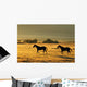 Silhouetted Horses Running Wall Mural