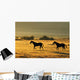 Silhouetted Horses Running Wall Mural