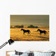 Silhouetted Horses Running Wall Mural
