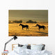 Silhouetted Horses Running Wall Mural