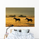 Silhouetted Horses Running Wall Mural