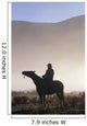 Silhouetted Cowboy On Horseback In Fog Wall Mural