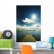 Bright Sun Over Dock On Lake Wall Mural