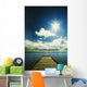 Bright Sun Over Dock On Lake Wall Mural