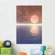 Illustrated Sun Over A Seascape Wall Mural