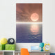 Illustrated Sun Over A Seascape Wall Mural