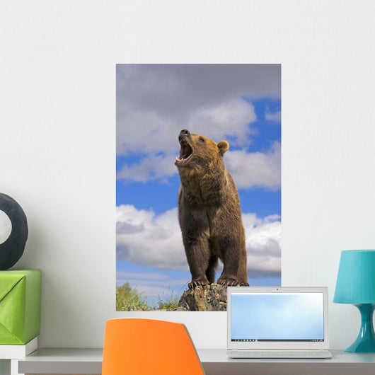 Grizzly Bear Roaring Wall Mural