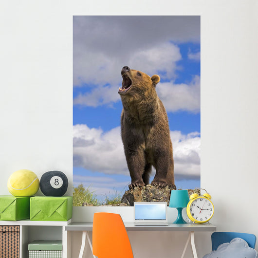 Grizzly Bear Roaring Wall Mural