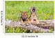 Wolf Cubs On Log Wall Mural