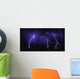 Lightning Over City At Night Wall Mural