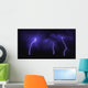 Lightning Over City At Night Wall Mural