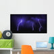 Lightning Over City At Night Wall Mural