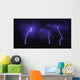 Lightning Over City At Night Wall Mural