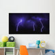 Lightning Over City At Night Wall Mural