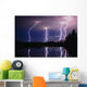 Lightning Storm Over A Lake Wall Mural