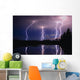 Lightning Storm Over A Lake Wall Mural