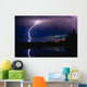 Lightning Storm Over A Lake Wall Mural