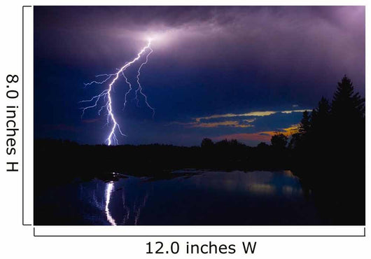 Lightning Storm Over A Lake Wall Mural