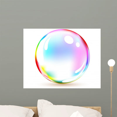 Vector Multicolored Bubble Wall Decal shown on a wall