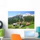 Mountain Village with Snowy Wall Decal