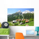 Mountain Village with Snowy Wall Decal