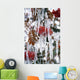 Autumn Leaves Covered In Ice Wall Mural