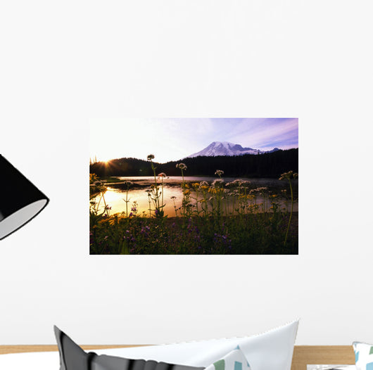 Reflection Lake With Mt Hood In The Distance, Washington Of America Wall Mural