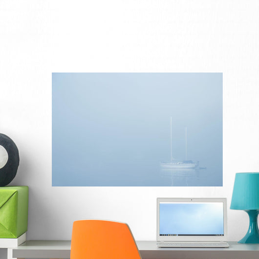 Sailboat In A Fog Wall Mural
